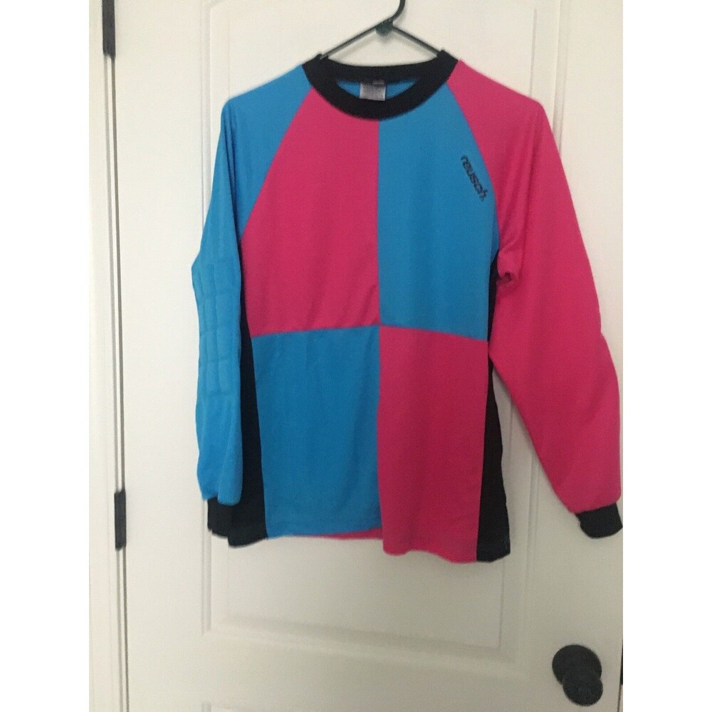 Reusch Pink & Blue Goalkeeper Soccer Jersey Shirt Pink & Blue Adult Size Small